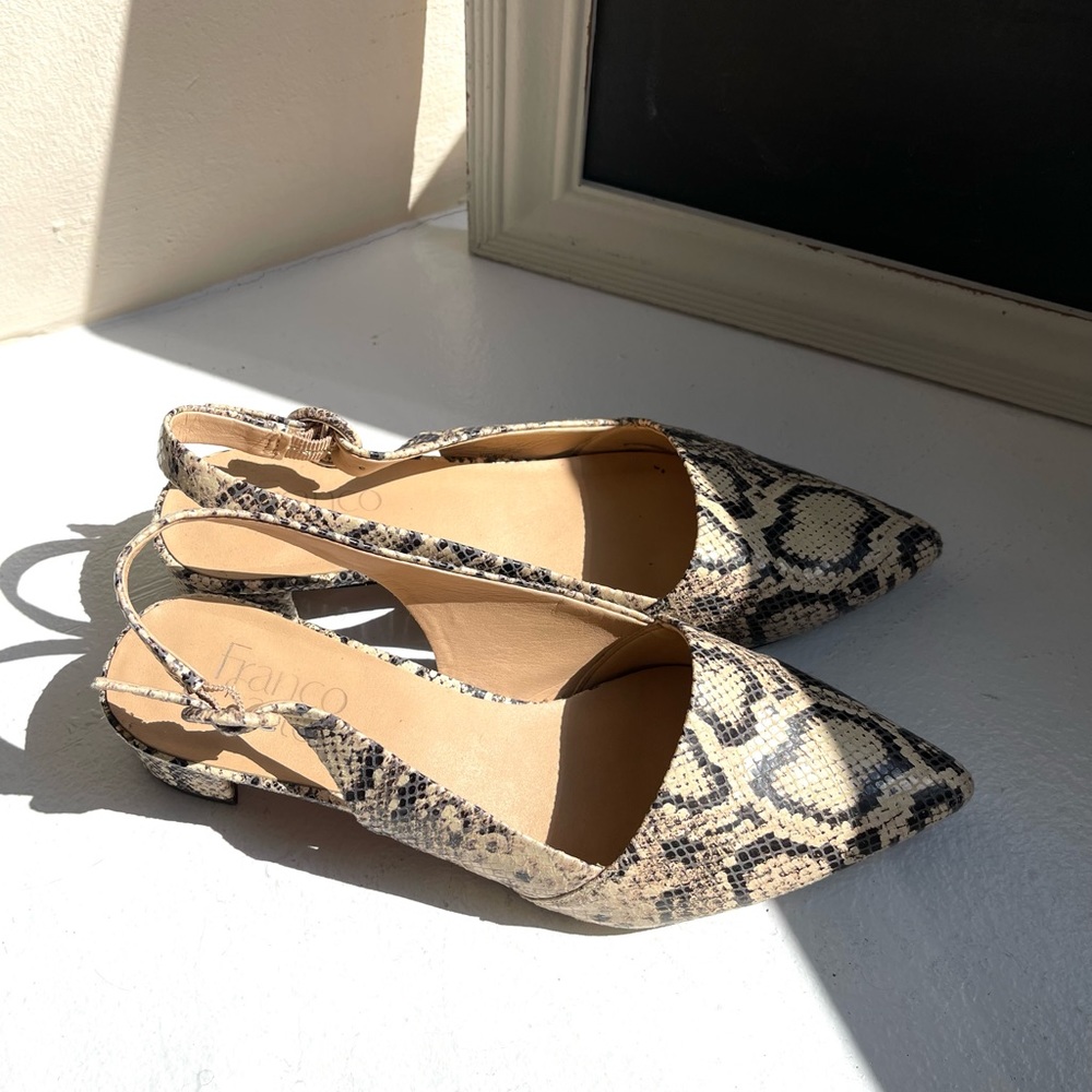 Franko Satro Snake Print Sling Back Pump Sz. 7M
